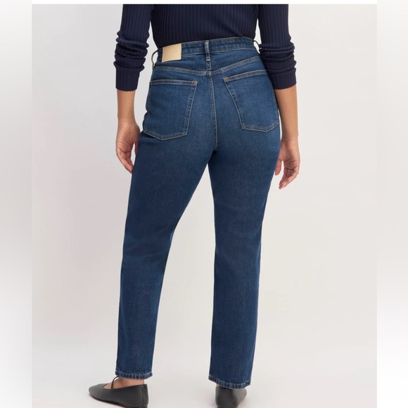 Everlane Curvy 90s Cheeky Straight Jeans Blue Ankle Organic Cotton Rigid - Picture 2 of 8